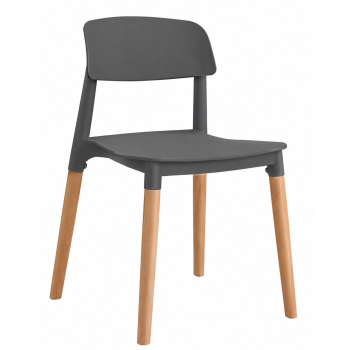 CROSCAT (SU) chair, wood, dark grey polypropylene