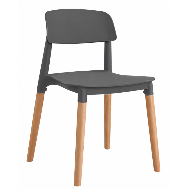 CROSCAT (SU) chair, wood, dark grey polypropylene