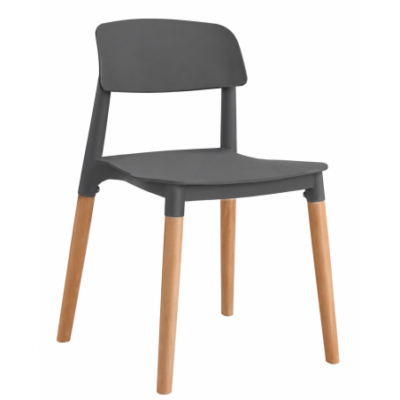 CROSCAT (SU) chair, wood, dark grey polypropylene