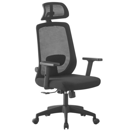 VERNY office chair, high, black, black mesh and seat