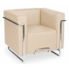 Sillón VENETTO, acero inoxidable, similpiel beige