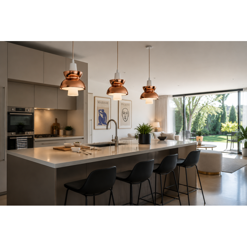 JÚPITER pendant lamp, metal, bronze