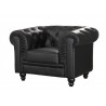 CHESTER Armchair, black synthetic leather