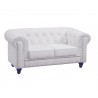 CHESTER sofa, 2 seater, white synthetic leather