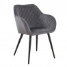 ROLANDO armchair, metal, upholstered in dark grey velvet 21